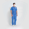 Camice per paziente chirurgico blu monouso in tessuto non tessuto Scrub per ospedale