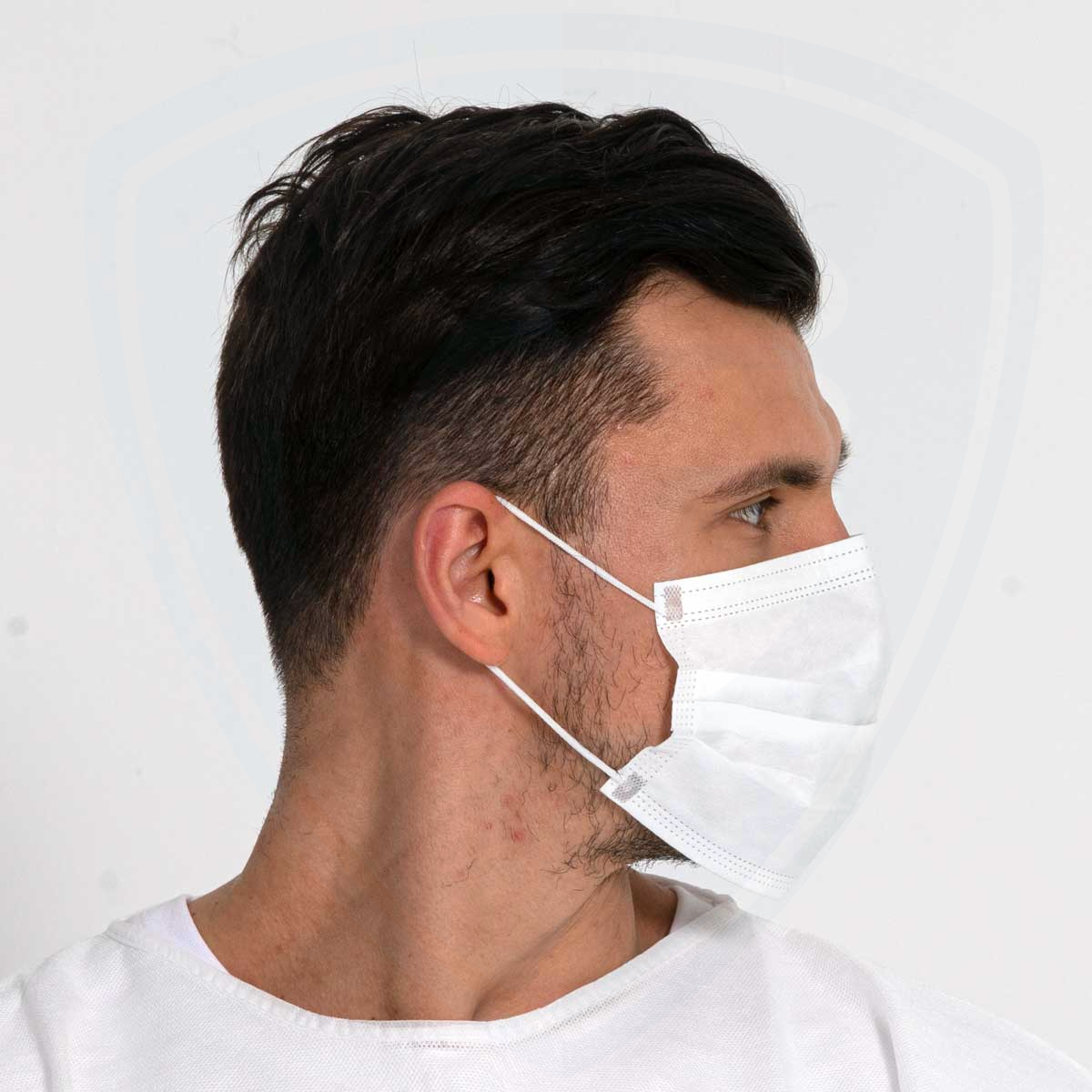 Maschere monouso a 3 strati BFE99 con anelli per le orecchie per uso medico ospedaliero